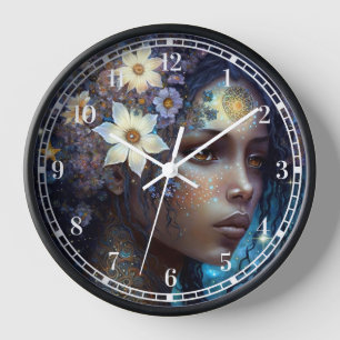 American Black Goddess Queen Fantasy Art Uhr