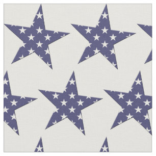 American Blue and White Stars Muster Patriotic Stoff