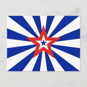 American Blue Sternexplosion Patriotic Party Einladungspostkarte