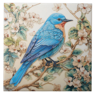 American Bluebird Bright Blue Plumage Fliese