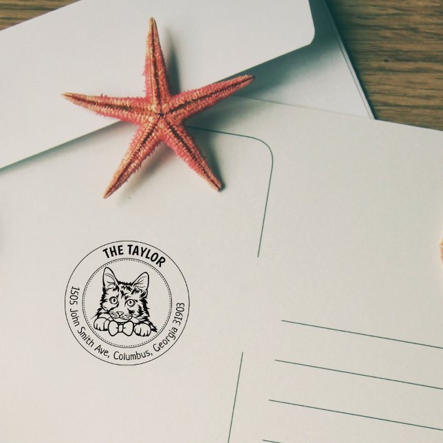 American Bobtail Cat Rücksendeadresse Gummistempel (Von Creator hochgeladen)