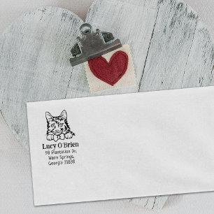American Bobtail Cat Rücksendeadresse Gummistempel