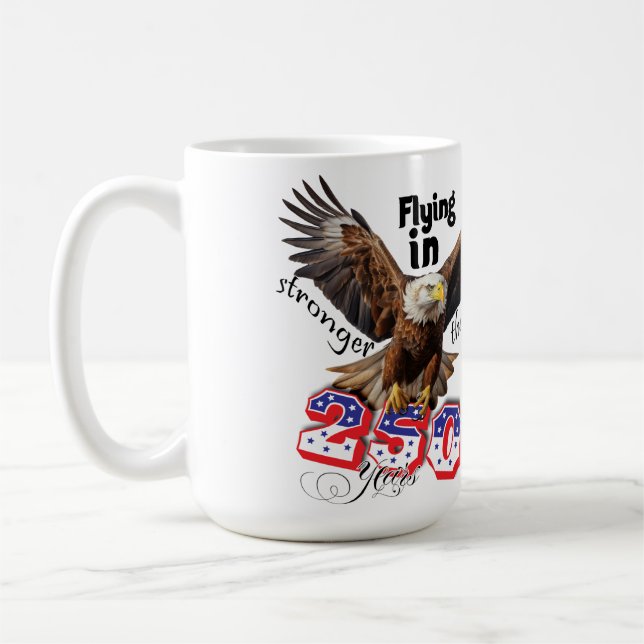 American Bold Eagle Patriotioc USA 250 Years Kaffeetasse (Links)
