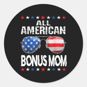 American Bonus Mama 4. Juli Sungles Family Runder Aufkleber