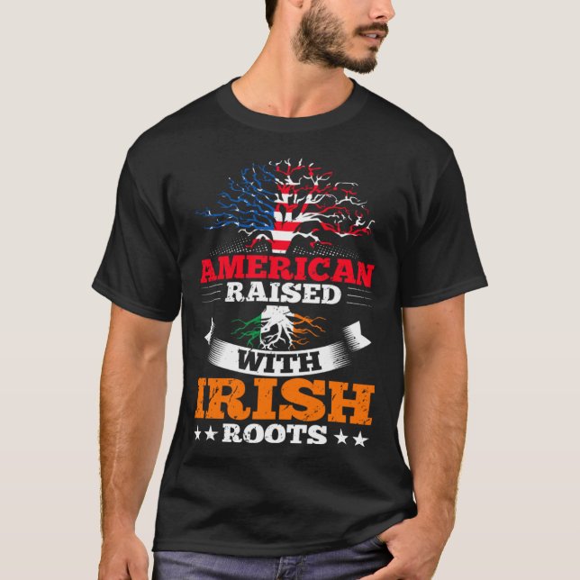 American Born Irish Roots Family Tree Quote Irelan T-Shirt (Vorderseite)