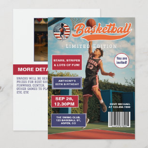 American Boy Basketball Magazine Cover Geburtstag Einladung