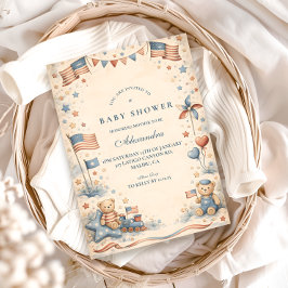 American Boy Stars and Stripes Baby Shower Einladung