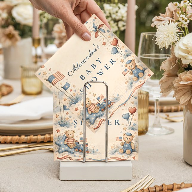 American Boy Stars and Stripes Baby Shower Serviette (Von Creator hochgeladen)