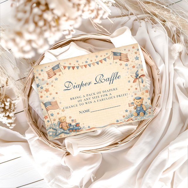 American Boy Stars and Stripes Diapper Raffle Begleitkarte (Von Creator hochgeladen)