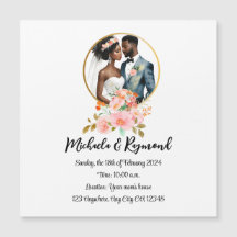 American Bridal Couple Magnetic Card