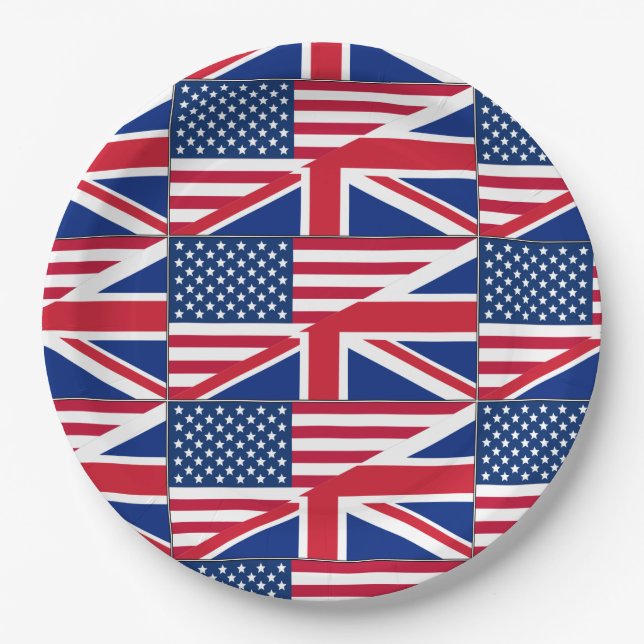 American British Flag Theme Party Paper Teller (Vorderseite)