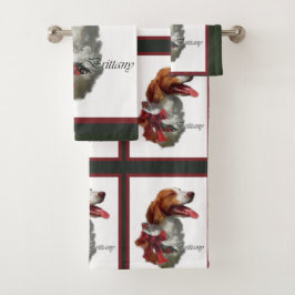 American Brittany Spanisch Weihnachten Badhandtuch Set