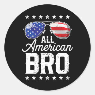 American Bro 4. Juli Männer Familie Matching Sungl Runder Aufkleber