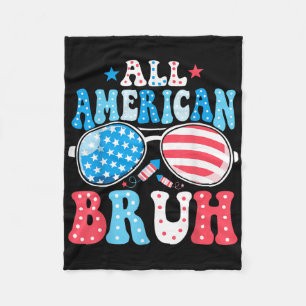 American Bruh Independence Days Feuerwerk Patrioti Fleecedecke