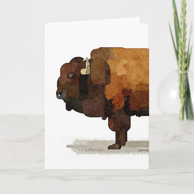 American Buffalo (Bison) Aquarellkarte Karte (Vorderseite)