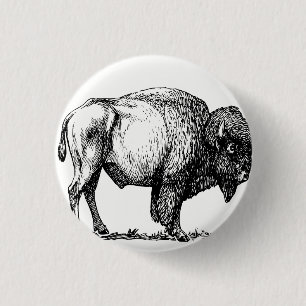 American Buffalo Bison Button