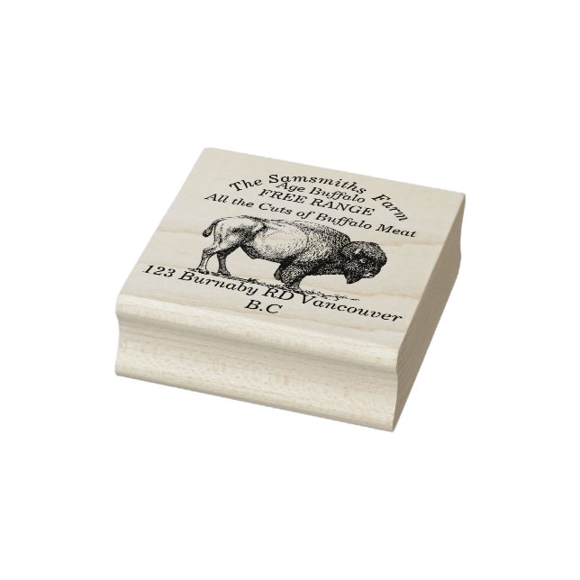 American Buffalo Bison Family Farm Gummistempel (Stempel)