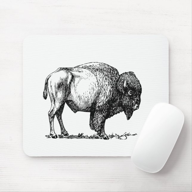 American Buffalo Bison Mousepad (Mit Mouse)