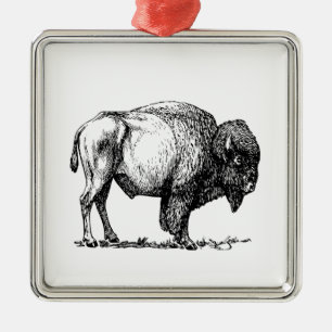 American Buffalo Bison Silbernes Ornament