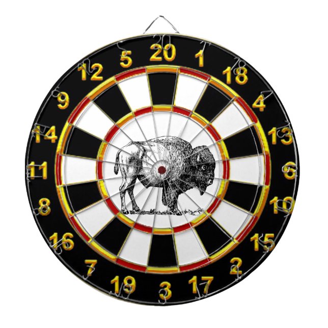 American Buffalo Bison und vergoldete Zahlen Dartscheibe (vorne)