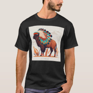American Buffalo Colorful Aztec Bison Men Women 1 T-Shirt
