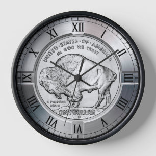 American Buffalo Silver Dollar Gedenkmünze Uhr