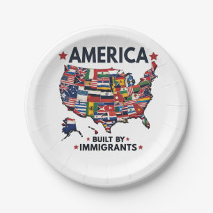 American Builed by Immigrations Patriotic American Pappteller