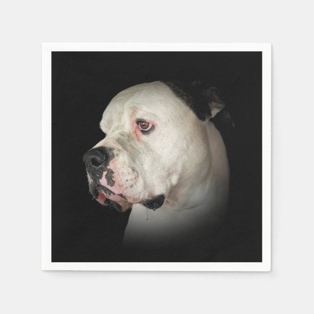 American Bull Dog Portrait Serviette (Vorderseite)