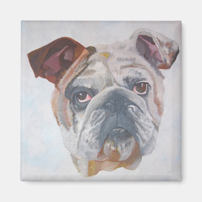 American Bulldog Artistic Pet Portrait Magnet (Vorne)