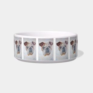 American Bulldog Artistic Pet Portrait Napf