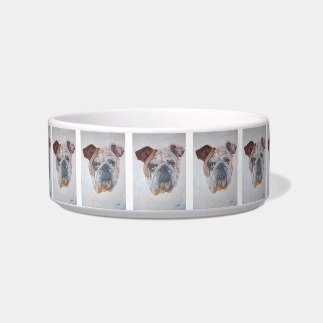 American Bulldog Artistic Pet Portrait Napf (Vorderseite)
