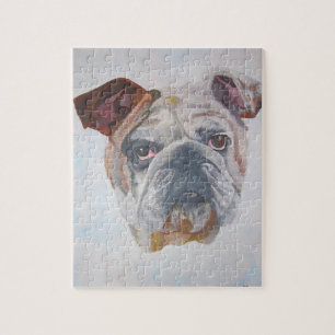 American Bulldog Artistic Pet Portrait Puzzle