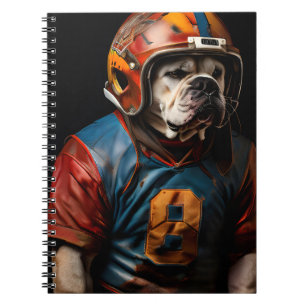 American Bulldog Football Spieler Leather Helm Notizblock