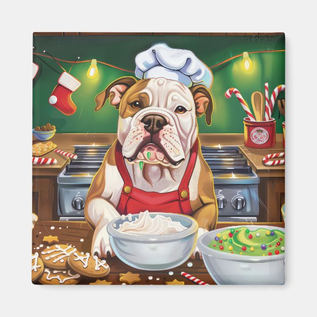 American Bulldog Holiday Baking: Festliche Weihnac Magnet (Vorne)