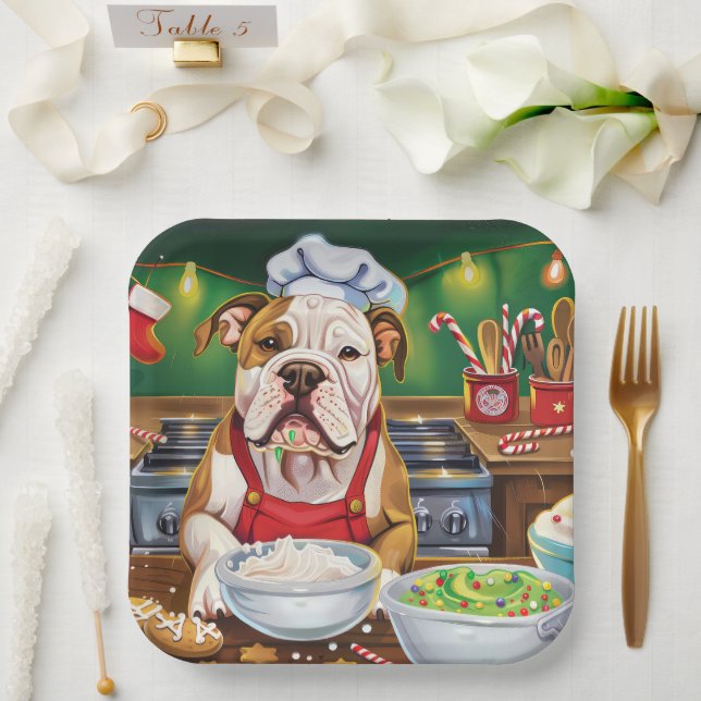 American Bulldog Holiday Baking: Festliche Weihnac Pappteller (Hochzeit)