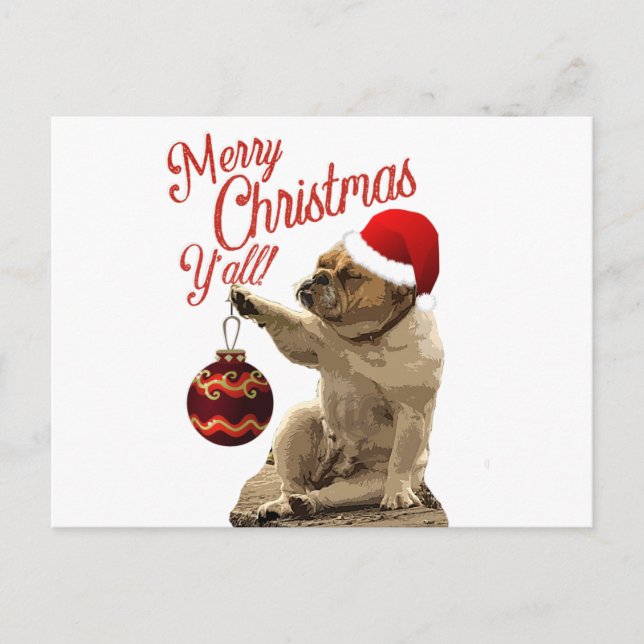 American Bulldog Holiday Weihnachten Postkarte (Vorderseite)