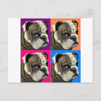 American Bulldog macht Pastel Postkarte