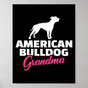 American Bulldog Oma Funny Family Gift Poster