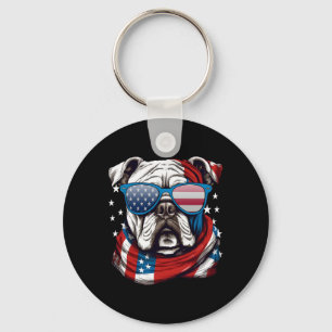 American Bulldog Patriotic 4. Juli Hundeliebhaber Schlüsselanhänger