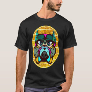 American Bulldog Pet Hund Face Art T-Shirt