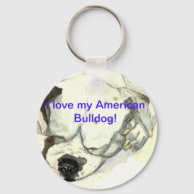 American Bulldog Schlüsselanhänger (Vorderseite)