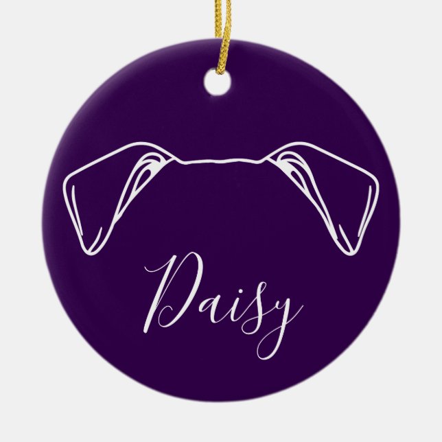 American Bulldog-Schmuck (Om-Logo) Keramik Ornament (Vorne)