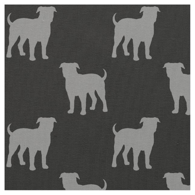 American Bulldog Silhouetten Pattern Coole Hunde Stoff (Nahaufnahme)