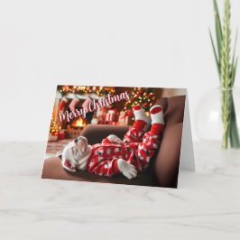 American Bulldog Sweet Dreams Christmas Card Feiertagskarte