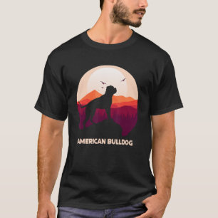 American Bulldog und Mond Halloween T-Shirt