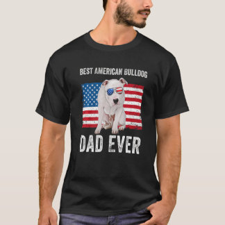 American Bulldog Vater American Flag Downer T-Shirt