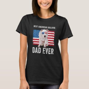 American Bulldog Vater American Flag Downer T-Shirt
