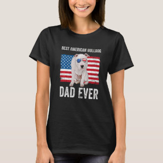American Bulldog Vater American Flag Downer T-Shirt
