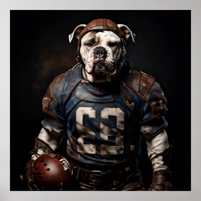 American Bulldog Vintag Football Player Poster (Vorne)