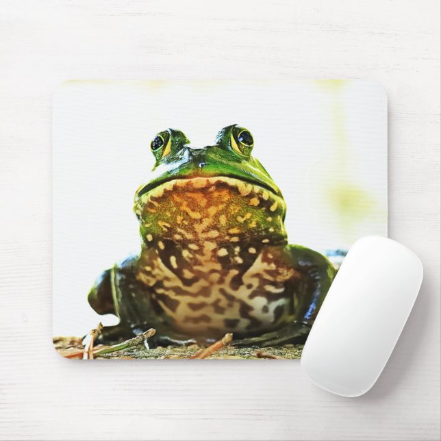 American Bullfrog Posing Mouse Pad Mousepad (Mit Mouse)